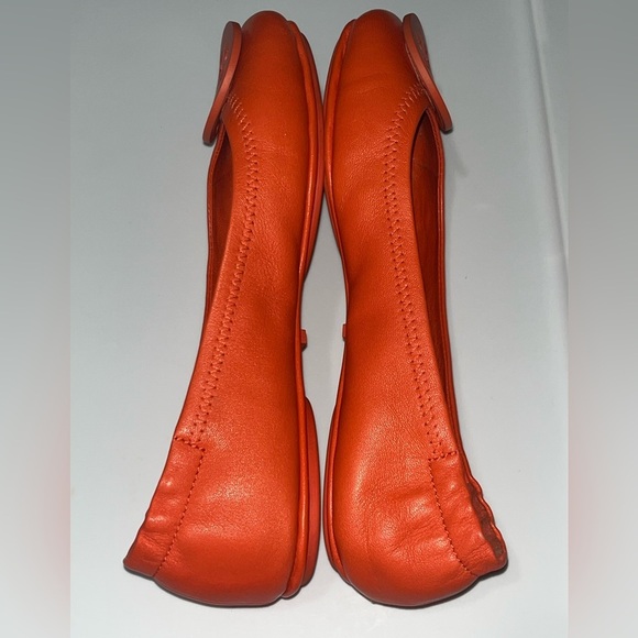 Tory Burch Women's Minnie Leather Travel Ballet Flats, Mango Sz 4.5M - Picture 6 of 12